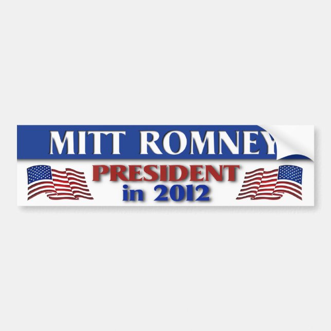 Mitt Romney President in 2012 Bumper Sticker (Front)