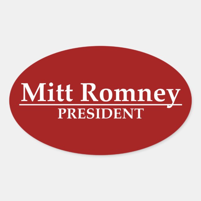 Mitt Romney President Oval Sticker (Front)