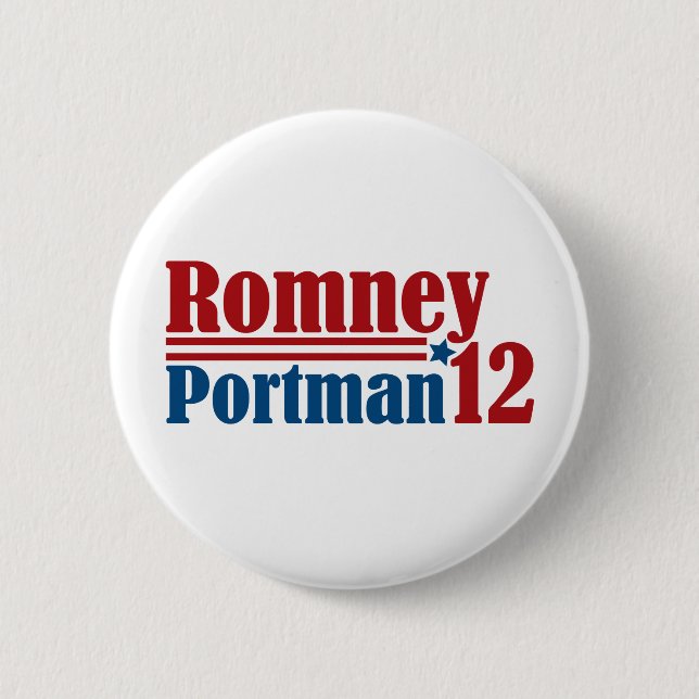 Mitt Romney Rob Portman 2012 2 Inch Round Button (Front)