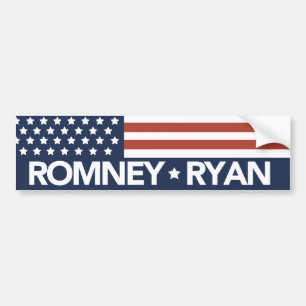 Mitt Romney Ryan Flag Bumper Sticker 2012