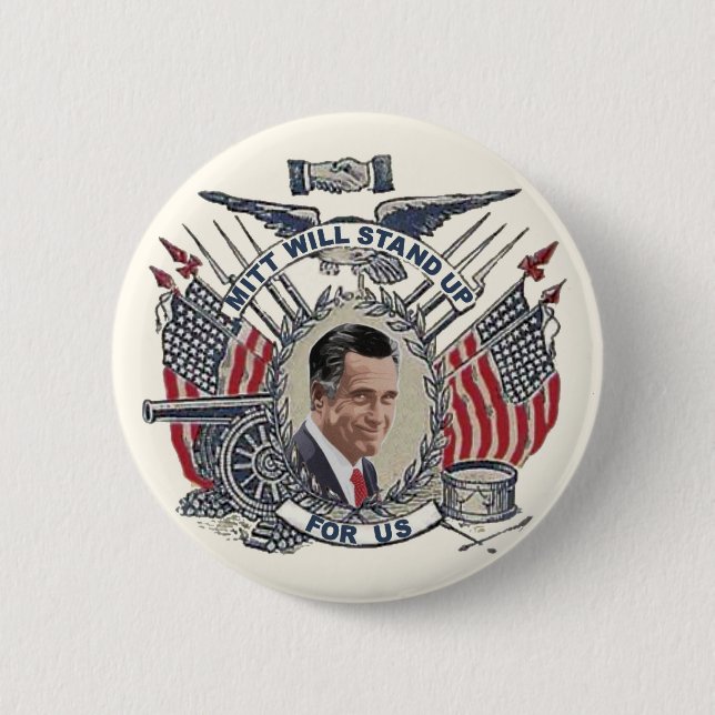 Mitt Romney Stands for U.S. 2 Inch Round Button (Front)