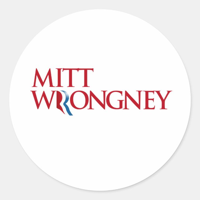 Mitt Wrongney Classic Round Sticker (Front)