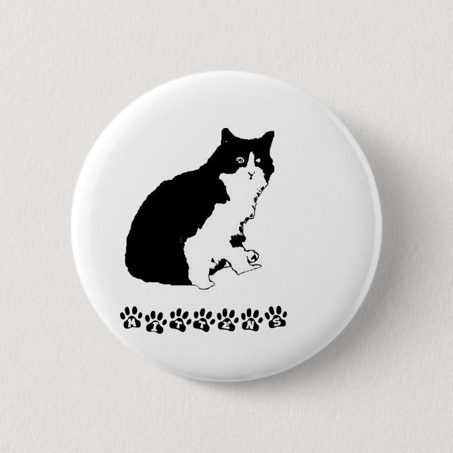 Mitten Kitten 2 Inch Round Button (Front)