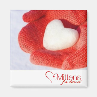 Mittens for Detroit 2 pouces Carré Magnet