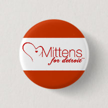 Mittens for Detroit Pinback Button