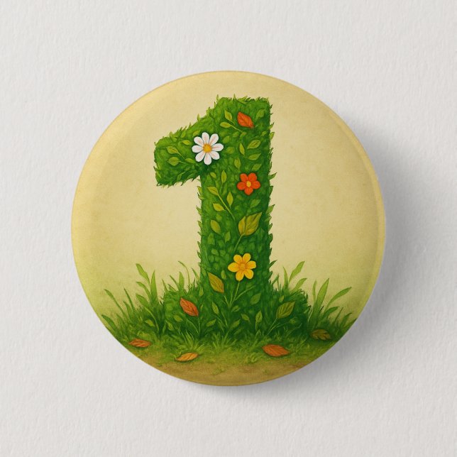 Mittens Number 1 2 Inch Round Button (Front)