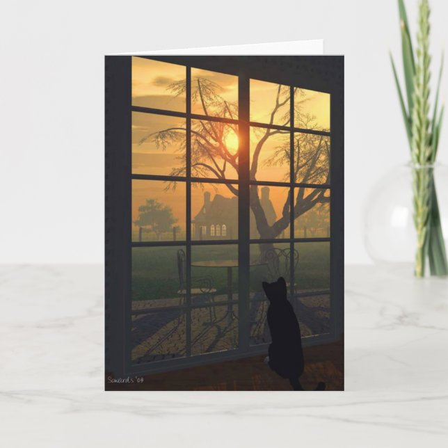 Mittens Wills the Sun to Set Card (Front)