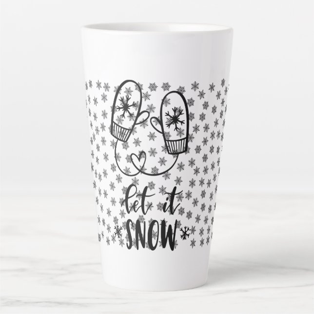 Mittons Snowflake Let It Snow Latte Mug (Front)