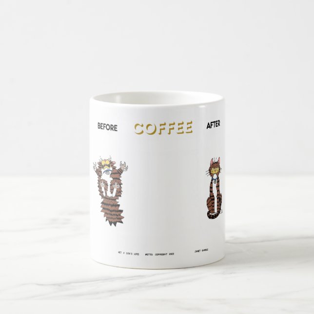 Mitts, avant et après, café ! Mug (Centre)
