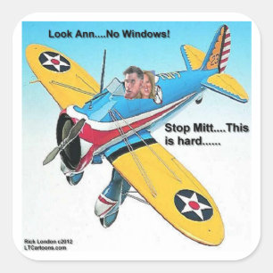 Mitts Windowless Airplane Funny Gifts & Tees Square Sticker