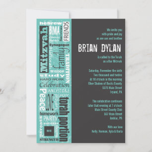 MITZVAH MOTS DIT Invitation Inviter Bar Bat