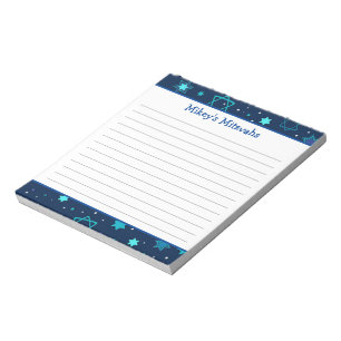 Mitzvah Notepad - Dark Blue Star of David