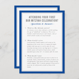 MITZVAH service info questions advice blue gray Invitation