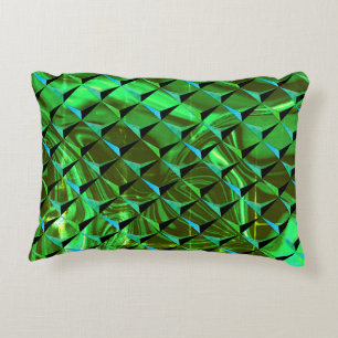 Mix 3D and green curves or undulations Accent Pillow
