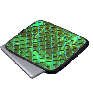 Mix 3D and green curves or undulations Laptop Sleeve