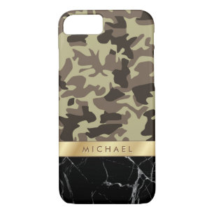 Mix and Match Camouflage Black Marble Gold Striped Case-Mate iPhone Case