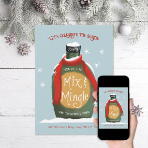 Mix and Mingle Christmas Cocktail Party Invitation