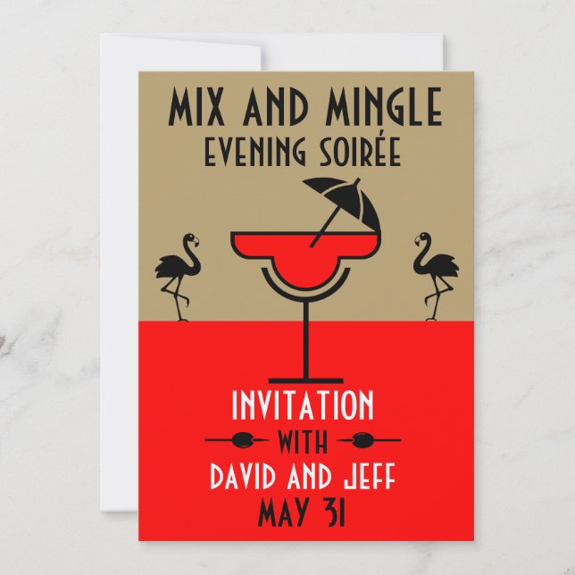 Mix And Mingle Cocktail Party Invitation (Front)