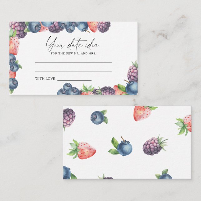 Mix berries - Date night ideas \ Date jar Enclosure Card (Front/Back)