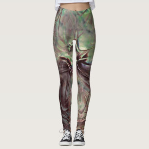 Mix brown with aged and scratched digital stains  leggings