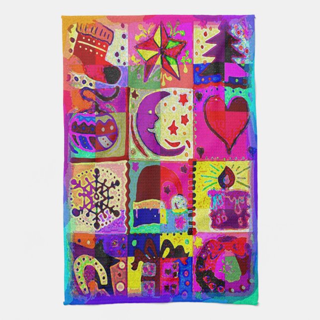 Mix Christmas Decorations Kitchen Towel (Vertical)