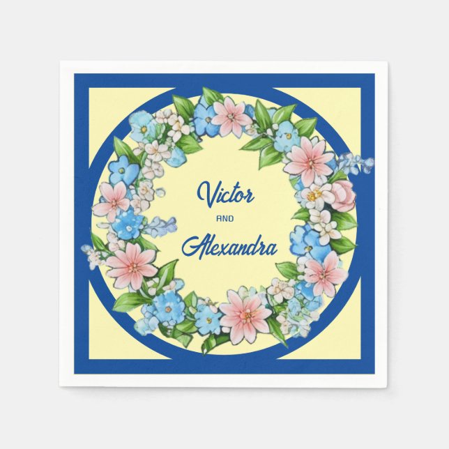 Mix Colour Floral  Napkin (Front)