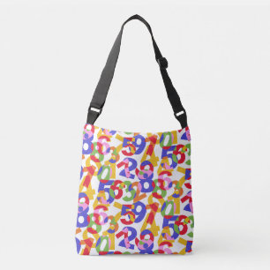 Mix colour numbers crossbody bag