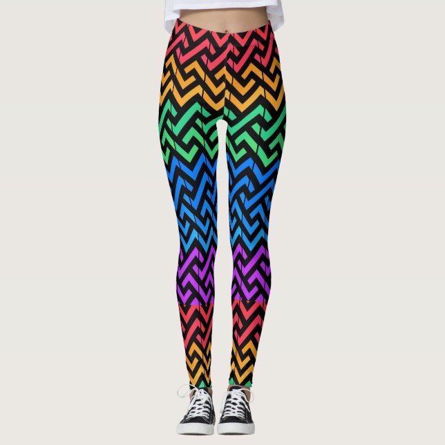 Mix colour patterns leggings (Front)