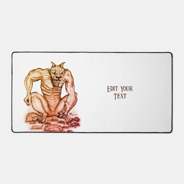 Mix-creature - Troll Devil and Golem Desk Mat (Front)