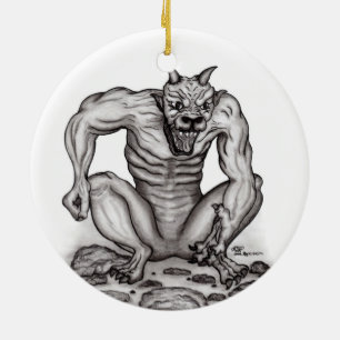 Mix-creature - Troll, Golem and Devil Ceramic Ornament
