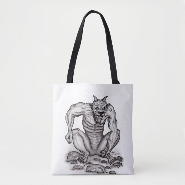 Mix-Creature - Troll, Golem and Devil Tote Bag (Front)