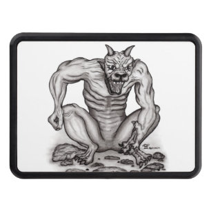 Mix-creature - Troll Golem and Devil Trailer Hitch Cover