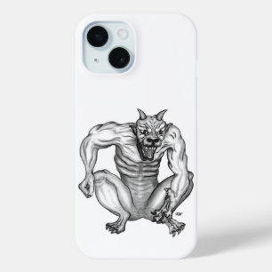 Mix-Creature Troll Golem Devil , Black and White iPhone 15 Case