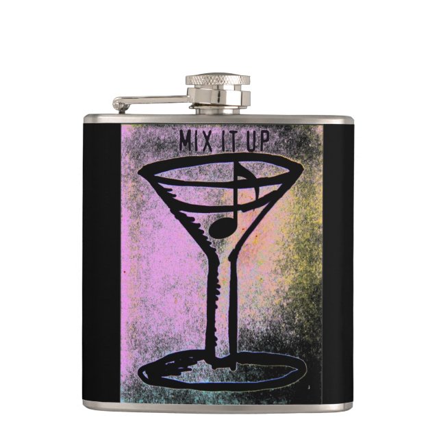 "Mix it Up" Martini Music Mix Flask (Front)
