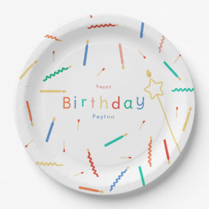 Mix + Match Candles & Matches Birthday Paper Plate