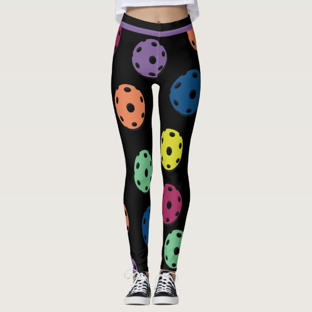 Mix of pickleballs 2 (XL tile size) Leggings (Front)
