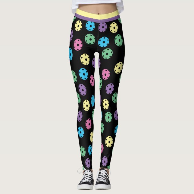 Mix of pickleballs 4 (Small tile size) Leggings (Front)