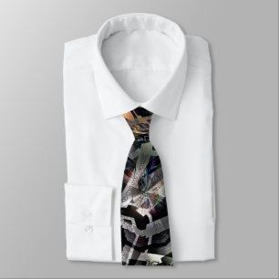 Mix of silhouette & graphic art with trippy pinch  tie