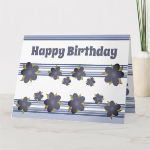Mix Of Stripes And Blue Floral Card