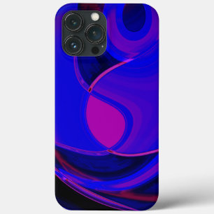 Mix of violet and plain blue with curved dark dip iPhone 13 pro max case