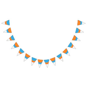 Mix Orange In Blue Dots Bunting Flags