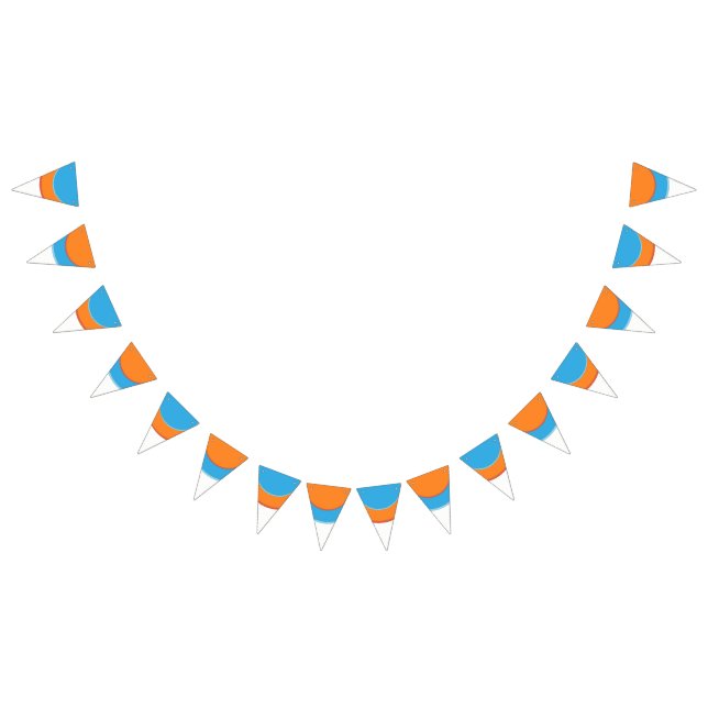 Mix Orange In Blue Dots Bunting Flags (All)