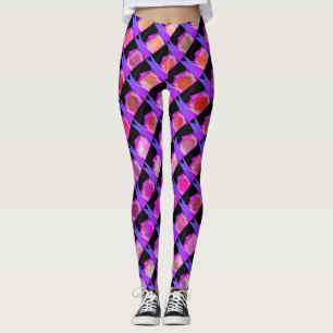 Mix rapport geometric, stripes pink bluish black leggings