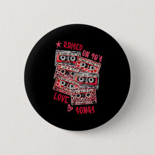 Mix Tape Love Songs 90s Music Cette Valentine Retr 2 Inch Round Button
