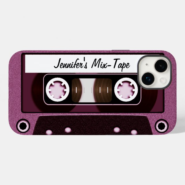 Mix Tape Personalized Pink Case-Mate iPhone Case (Back (Horizontal))