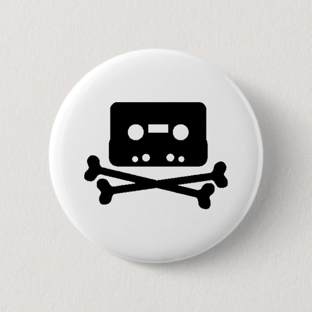 Mix Tape Pirate 2 Inch Round Button (Front)