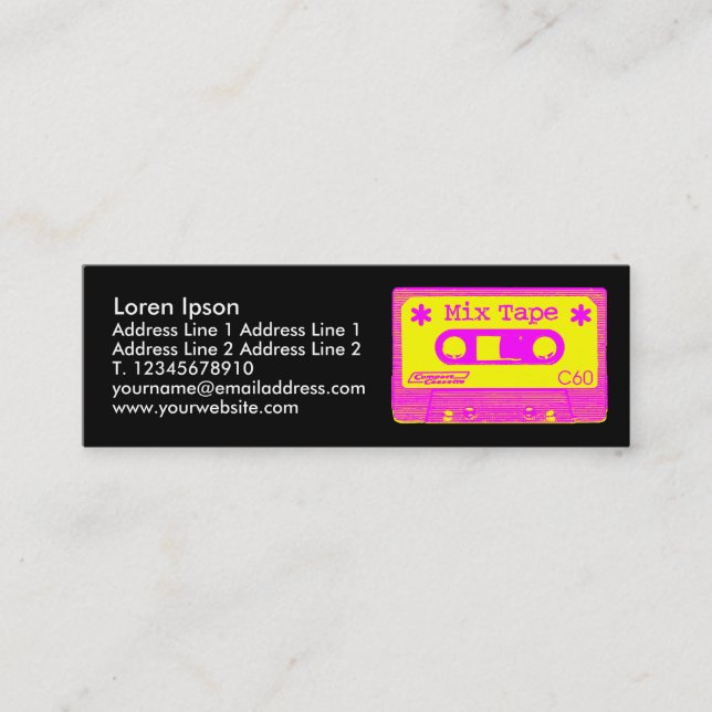 Mix Tape Pop III Mini Business Card (Front)