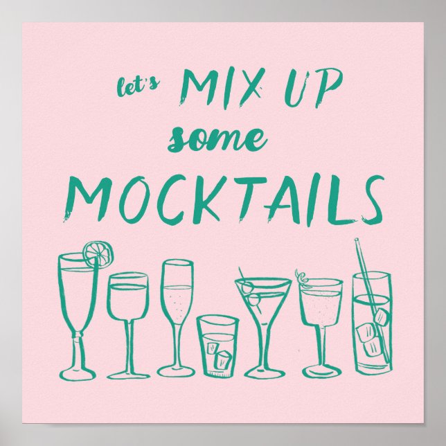 MIX UP MOCKTAILS Custom Bar Kitchen Art Poster (Front)