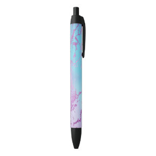 Mixed Abstract Watercolor Sparkle Print Pattern Black Ink Pen