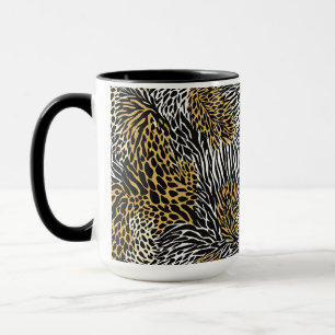 Mixed Animal Print Zebra Leopard Tiger Mixed Print Mug